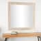 44" x 44" Handmade Cream Mango Wood Wall Mirror with Ribbed Edge Frame